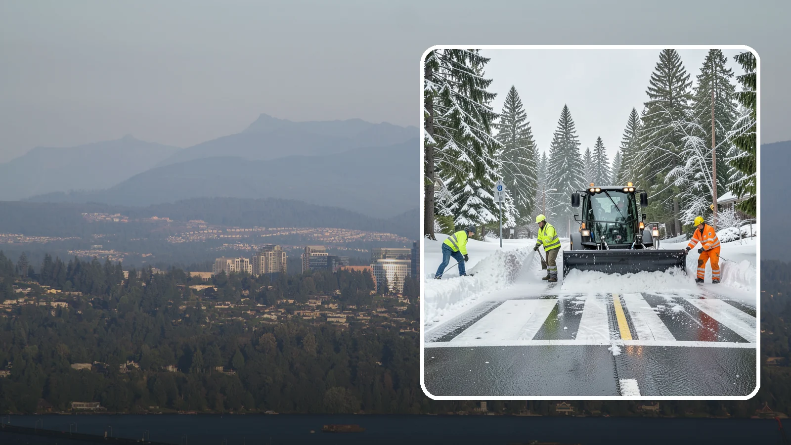 Crosswalk Clearing in Medina, King County, WA - Clearing of crosswalks and pedestrian crossings so foot traffic can cross safely where plow berms tend to pile up.