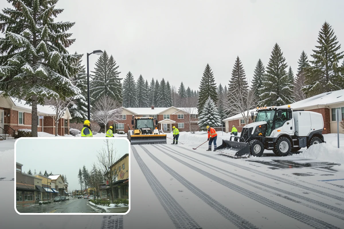 Crosswalk Clearing in Mill Creek, Snohomish County, WA - Removes both fallen snow and the plow berm at the curbs