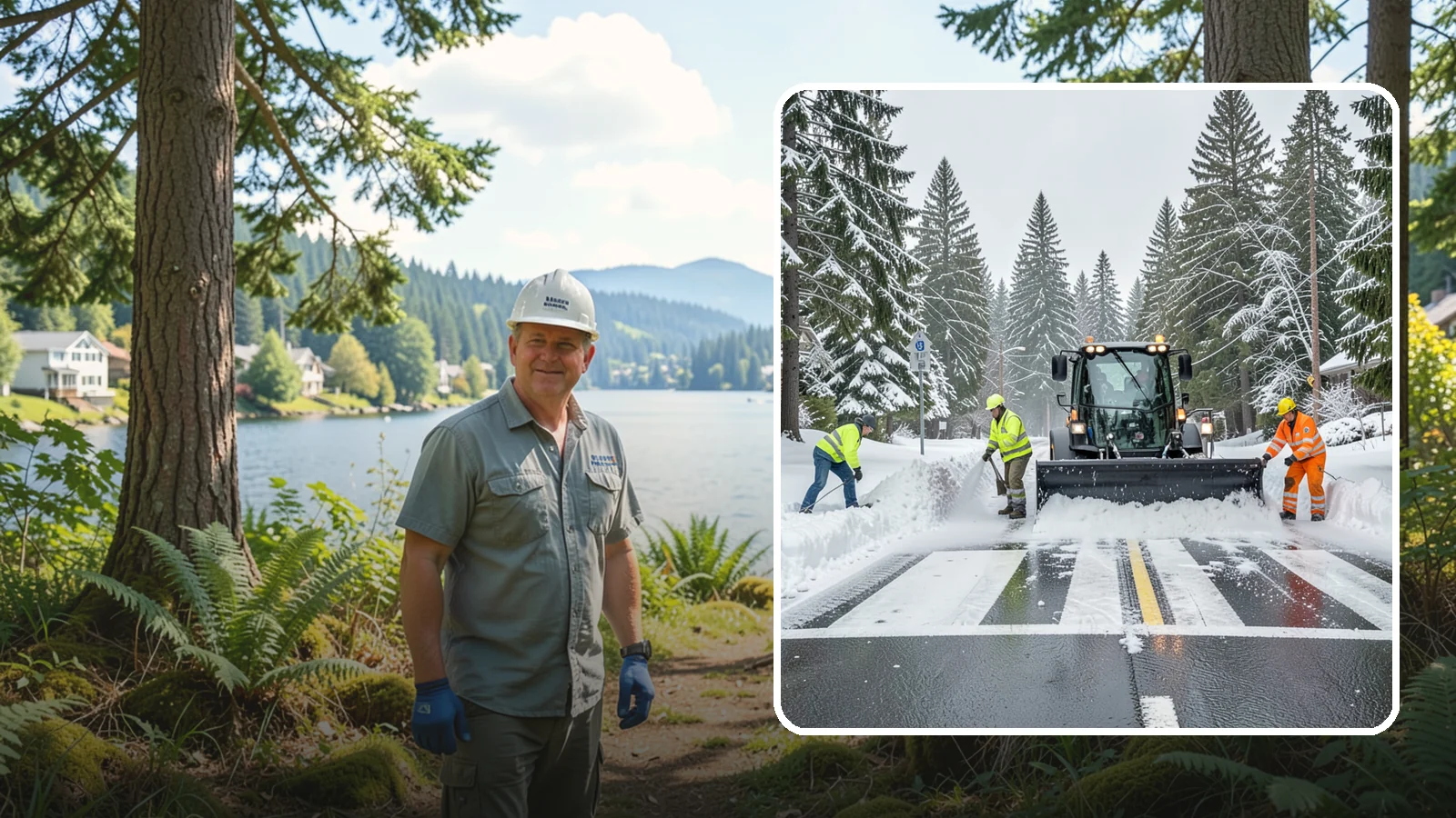 Crosswalk Clearing in Milton, King County, WA - Clearing of crosswalks and pedestrian crossings so foot traffic can cross safely where plow berms tend to pile up.
