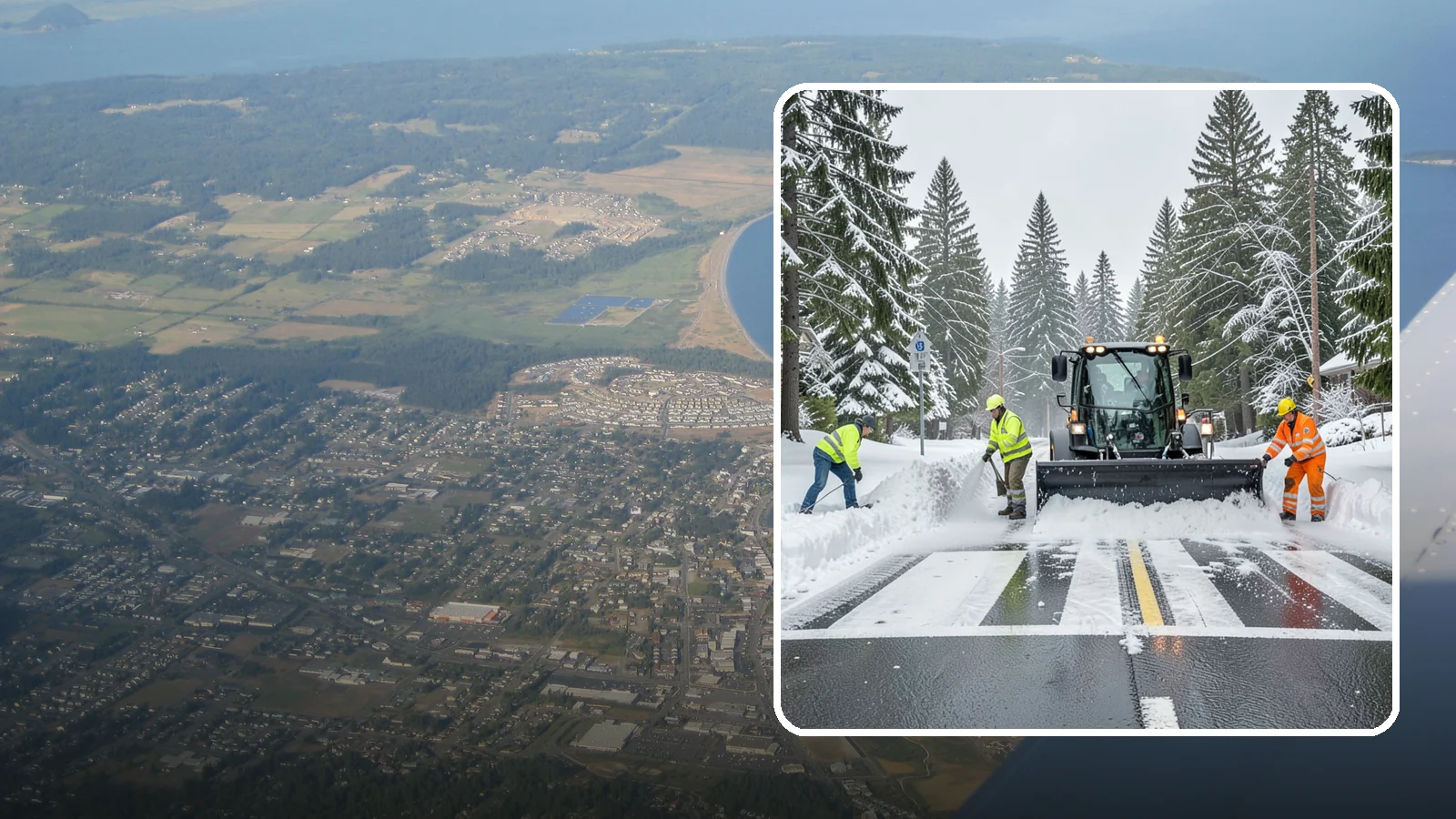 Crosswalk Clearing in Oak Harbor, Island County, WA - Clearing of crosswalks and pedestrian crossings so foot traffic can cross safely where plow berms tend to pile up.