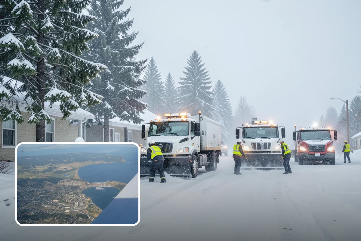 Crosswalk Clearing in Oak Harbor, Island County, WA - Removes both fallen snow and the plow berm at the curbs