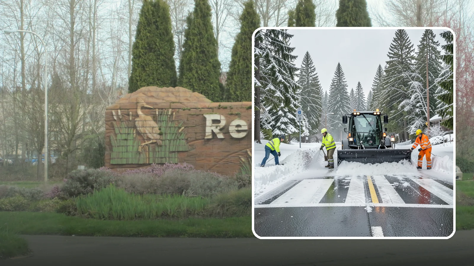 Crosswalk Clearing in Renton, King County, WA - Clearing of crosswalks and pedestrian crossings so foot traffic can cross safely where plow berms tend to pile up.