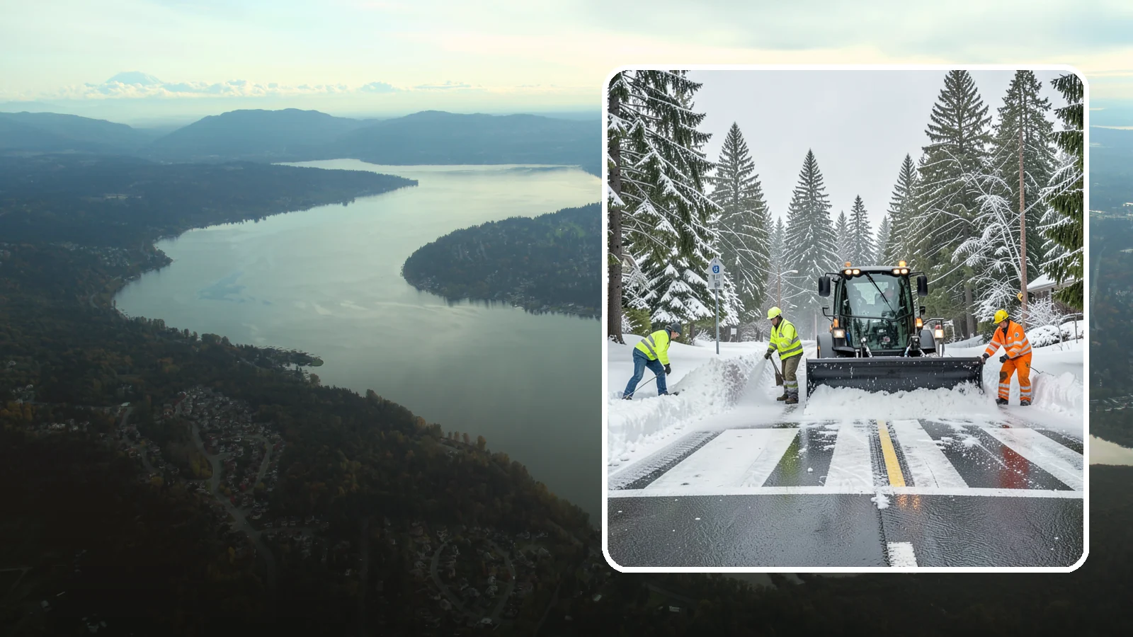 Crosswalk Clearing in Sammamish, King County, WA - Clearing of crosswalks and pedestrian crossings so foot traffic can cross safely where plow berms tend to pile up.