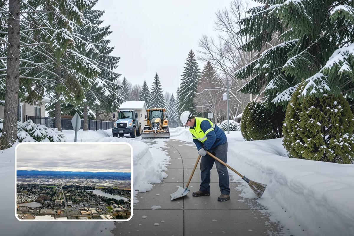 Crosswalk Clearing in SeaTac, King County, WA - Removes both fallen snow and the plow berm at the curbs