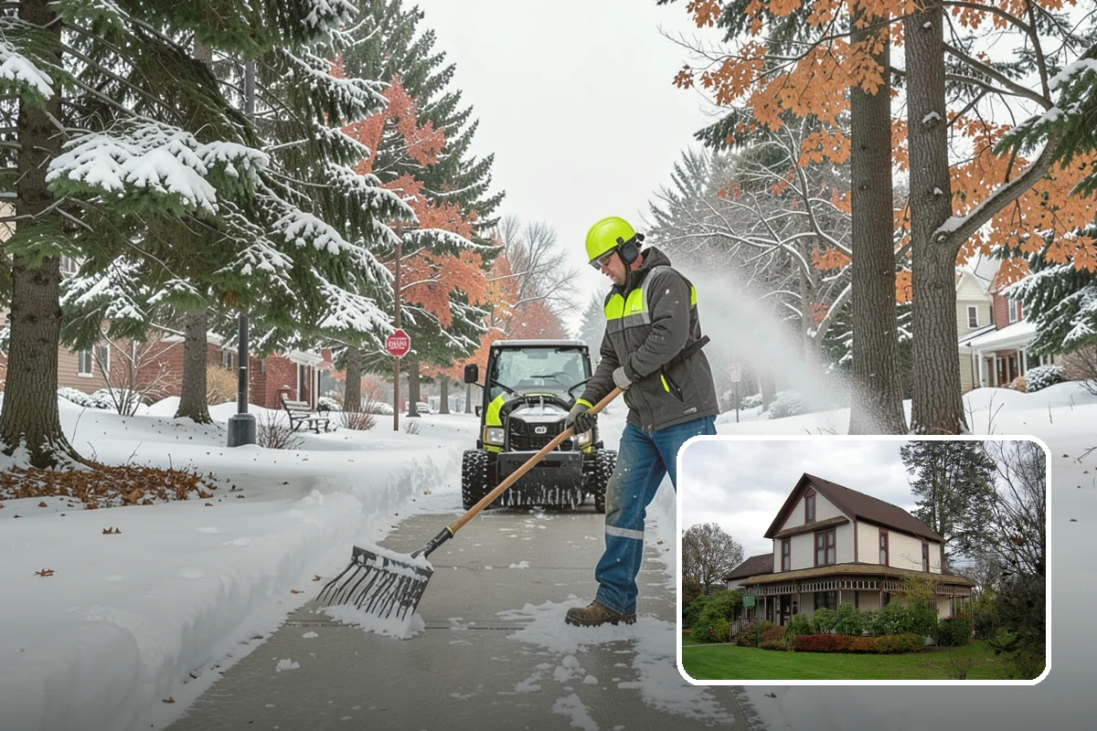 Crosswalk Clearing in Sumner, Pierce County, WA - Removes both fallen snow and the plow berm at the curbs