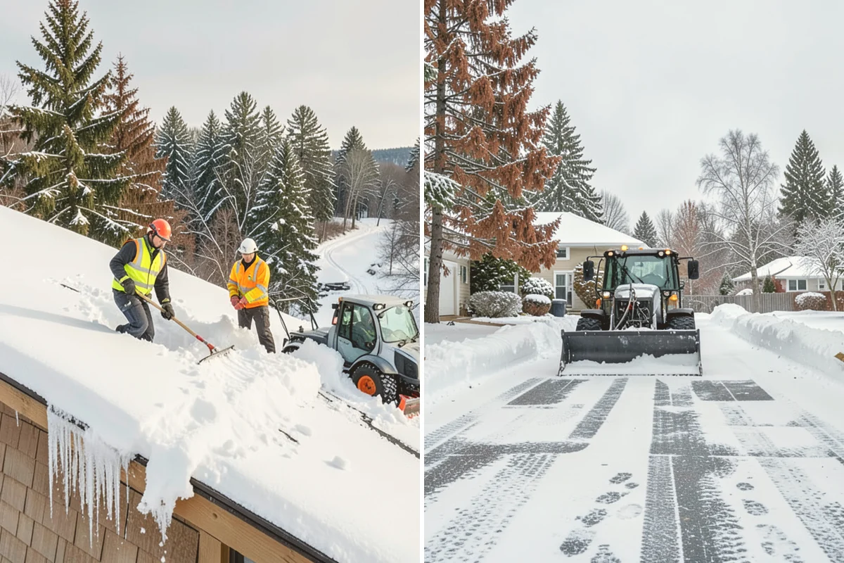 Cul-de-Sac Snow Removal in Algona, King County, WA - Plow the circular bulb and connecting street width