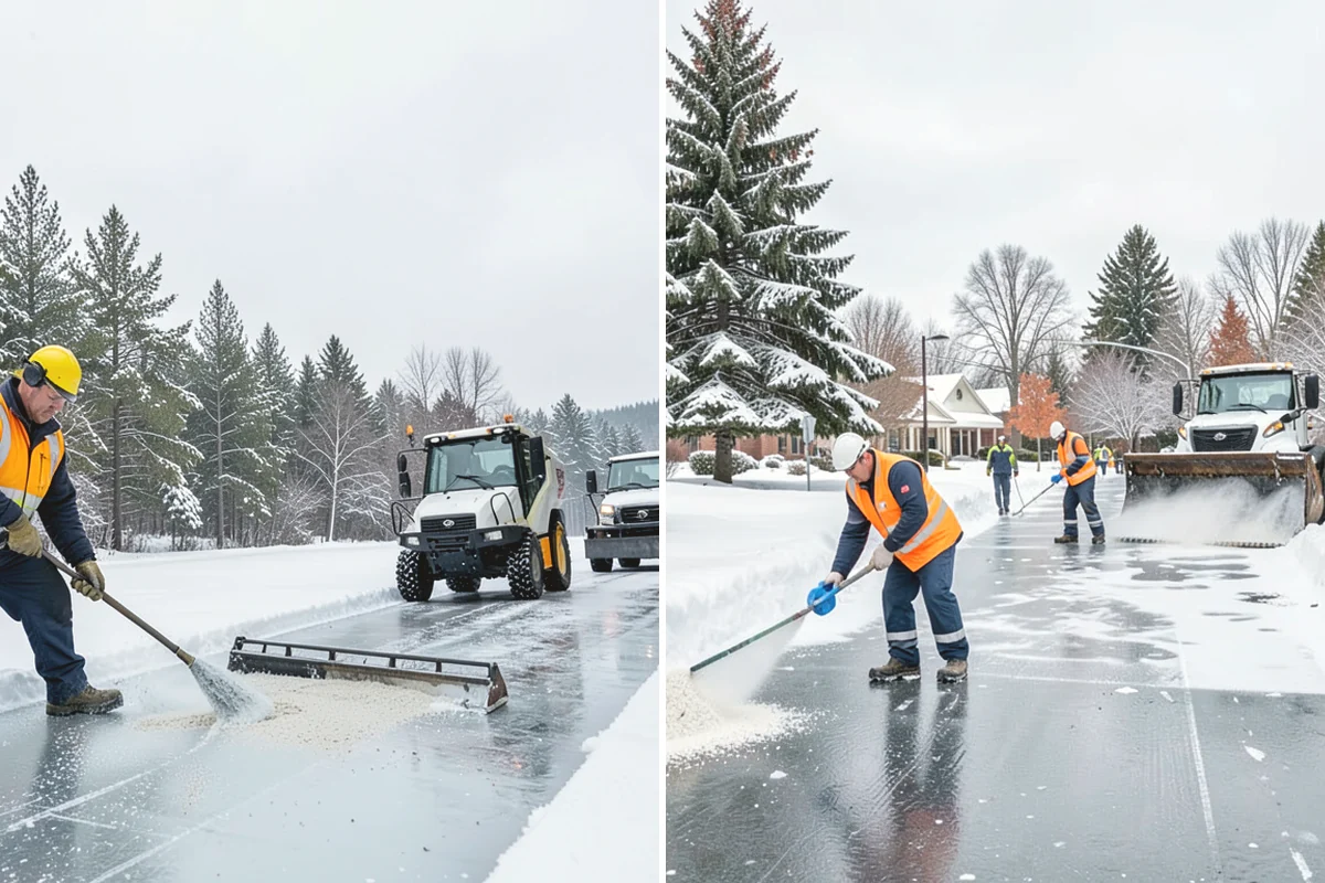 Cul-de-Sac Snow Removal in Anacortes, Skagit County, WA - Plow the circular bulb and connecting street width
