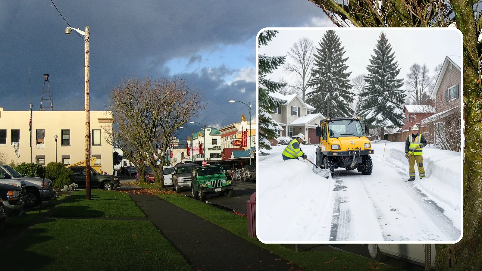 Cul-de-Sac Snow Removal in Arlington, Snohomish County, WA - Plowing of cul-de-sacs and turnarounds that city crews often skip, keeping neighborhood traffic moving.