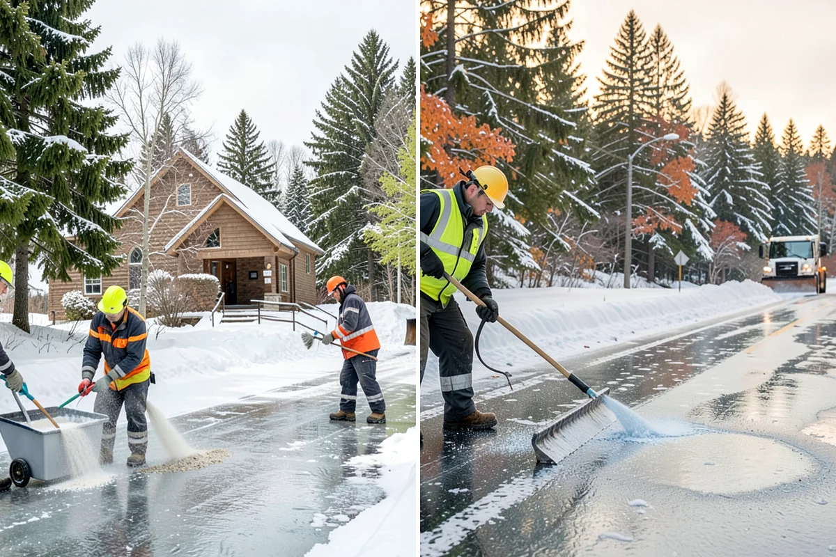 Cul-de-Sac Snow Removal in Arlington, Snohomish County, WA - Plow the circular bulb and connecting street width