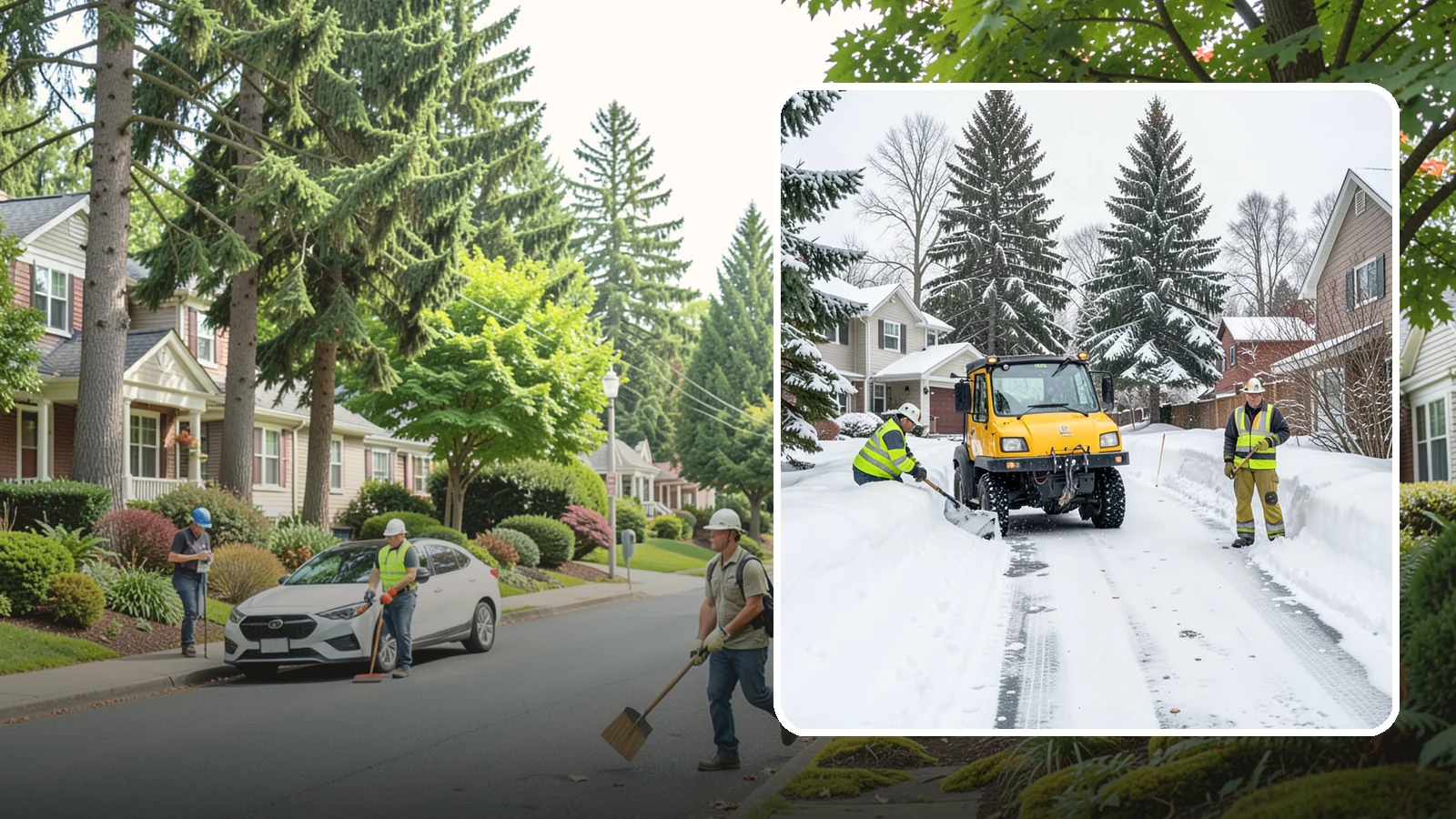 Cul-de-Sac Snow Removal in Beaux Arts Village, King County, WA - Plowing of cul-de-sacs and turnarounds that city crews often skip, keeping neighborhood traffic moving.