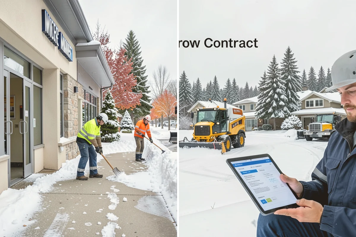 Cul-de-Sac Snow Removal in Bellevue, King County, WA - Plow the circular bulb and connecting street width
