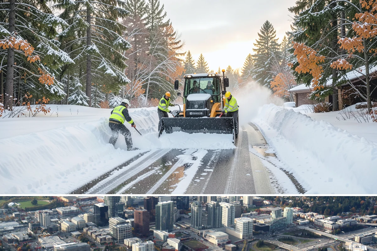 Cul-de-Sac Snow Removal in Bellevue, King County, WA - Arrange neighborhood or HOA cul-de-sac coverage before the arctic outflow events that hit the lowlands in midwinter.