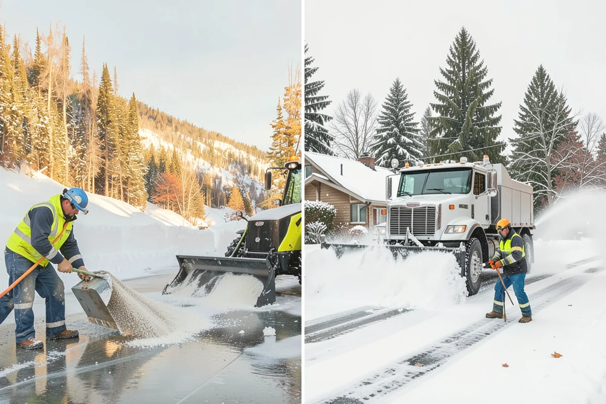 Cul-de-Sac Snow Removal in Black Diamond, King County, WA - Plow the circular bulb and connecting street width