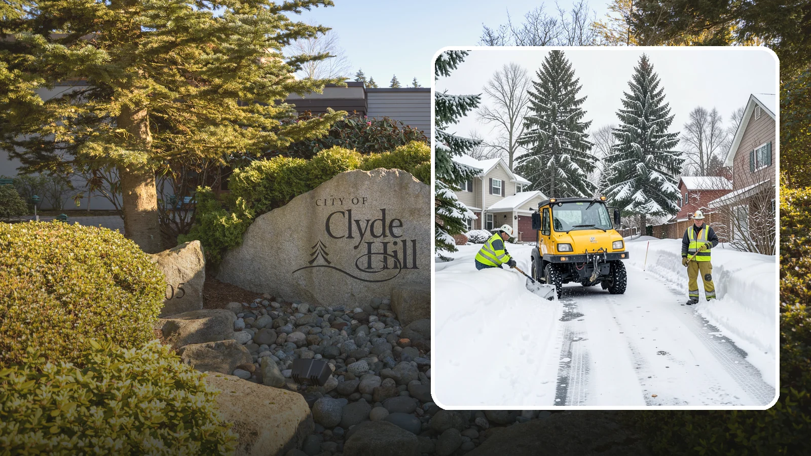 Cul-de-Sac Snow Removal in Clyde Hill, King County, WA - Plowing of cul-de-sacs and turnarounds that city crews often skip, keeping neighborhood traffic moving.