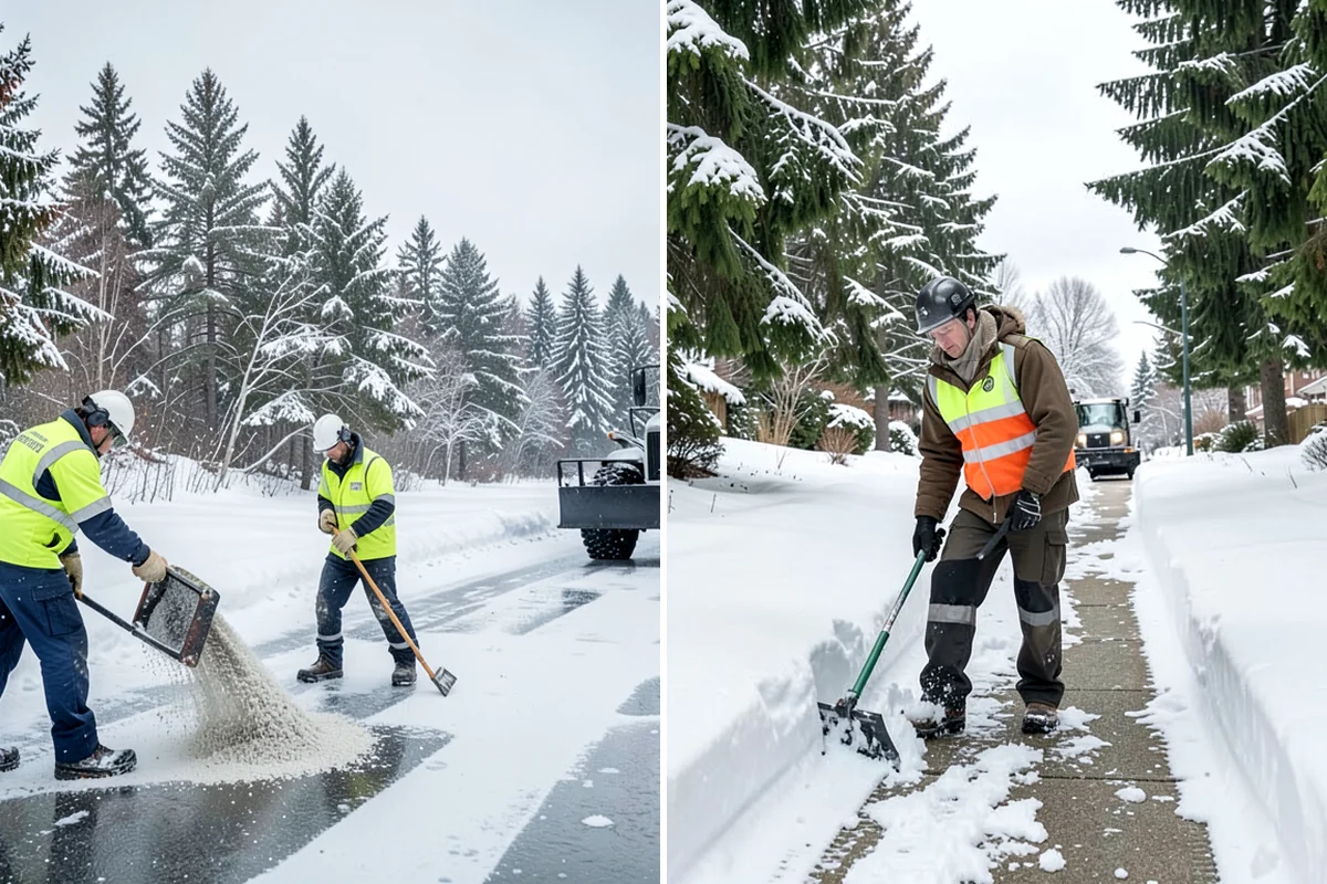 Cul-de-Sac Snow Removal in Clyde Hill, King County, WA - Plow the circular bulb and connecting street width
