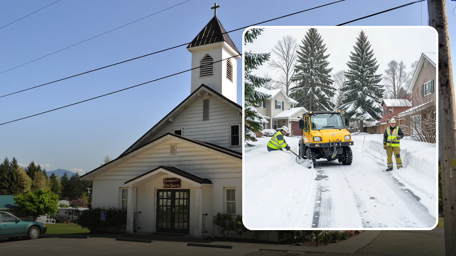 Cul-de-Sac Snow Removal in Concrete, Skagit County, WA - Plowing of cul-de-sacs and turnarounds that city crews often skip, keeping neighborhood traffic moving.
