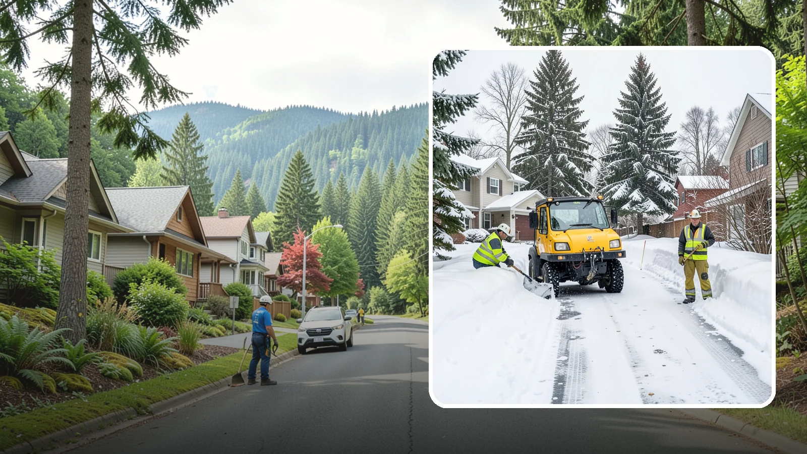 Cul-de-Sac Snow Removal in Darrington, Snohomish County, WA - Plowing of cul-de-sacs and turnarounds that city crews often skip, keeping neighborhood traffic moving.