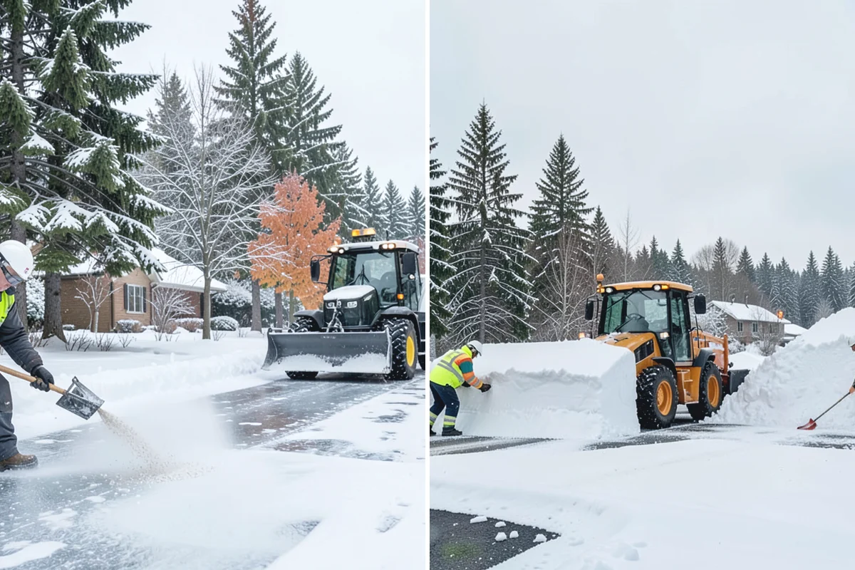 Cul-de-Sac Snow Removal in Des Moines, King County, WA - Plow the circular bulb and connecting street width
