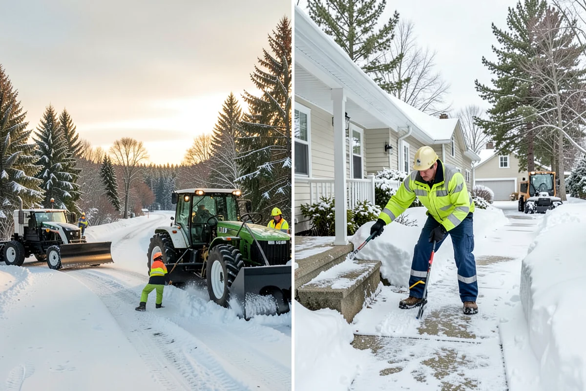 Cul-de-Sac Snow Removal in DuPont, Pierce County, WA - Plow the circular bulb and connecting street width