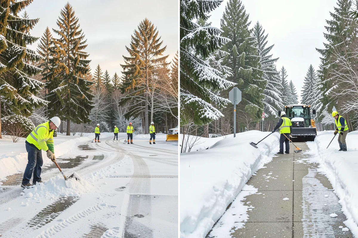 Cul-de-Sac Snow Removal in Duvall, King County, WA - Plow the circular bulb and connecting street width