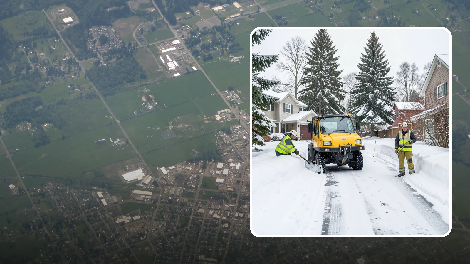 Cul-de-Sac Snow Removal in Enumclaw, King County, WA - Plowing of cul-de-sacs and turnarounds that city crews often skip, keeping neighborhood traffic moving.