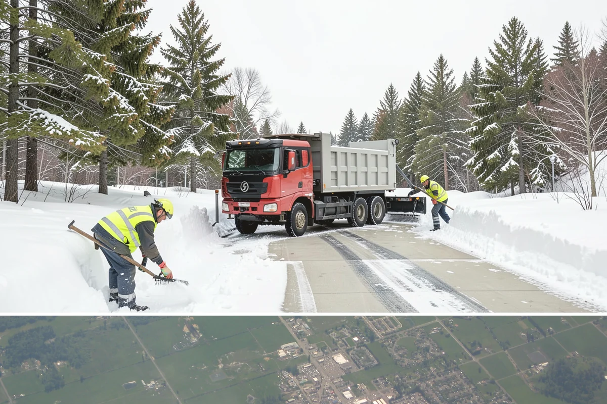 Cul-de-Sac Snow Removal in Enumclaw, King County, WA - Arrange neighborhood or HOA cul-de-sac coverage before the arctic outflow events that hit the lowlands in midwinter.