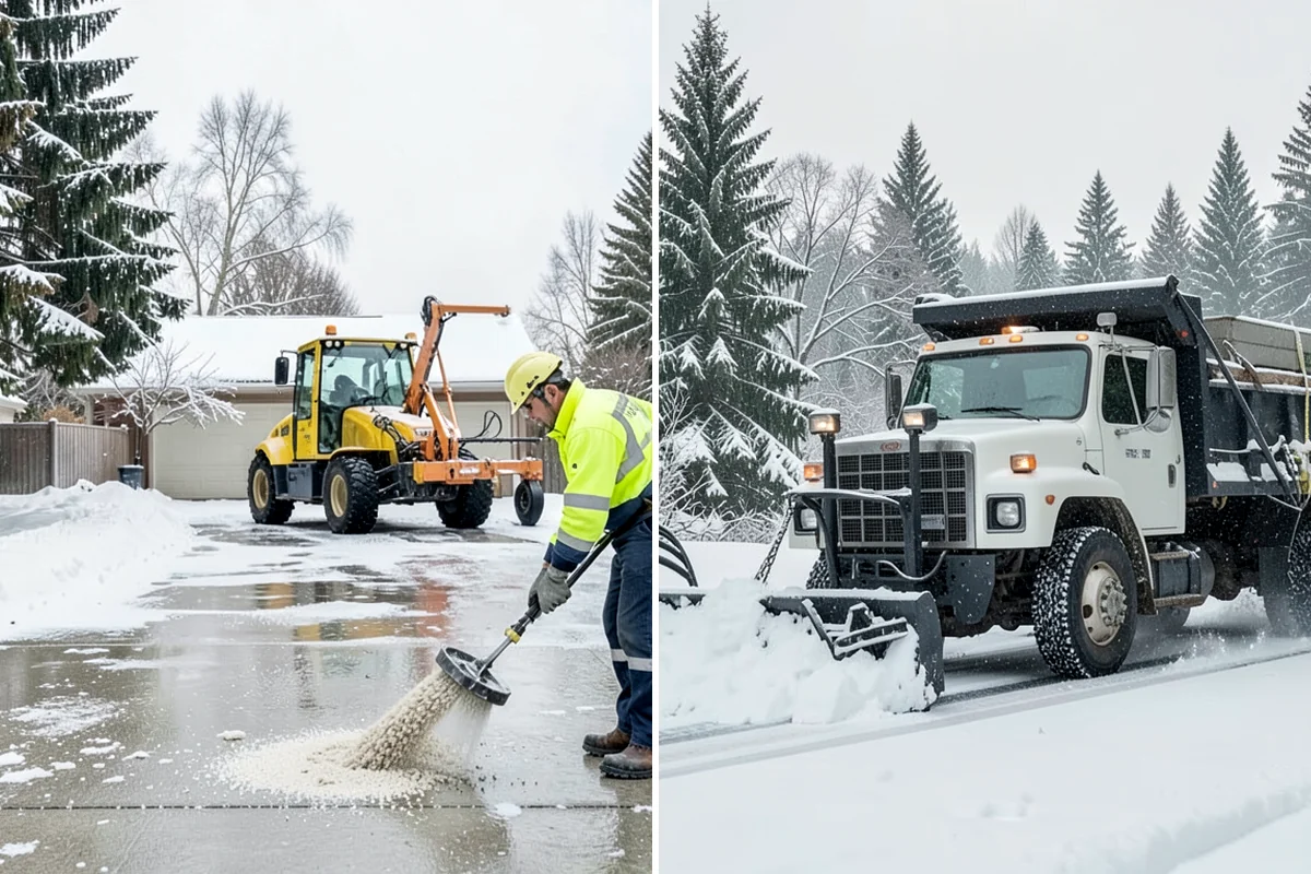 Cul-de-Sac Snow Removal in Everett, Snohomish County, WA - Plow the circular bulb and connecting street width