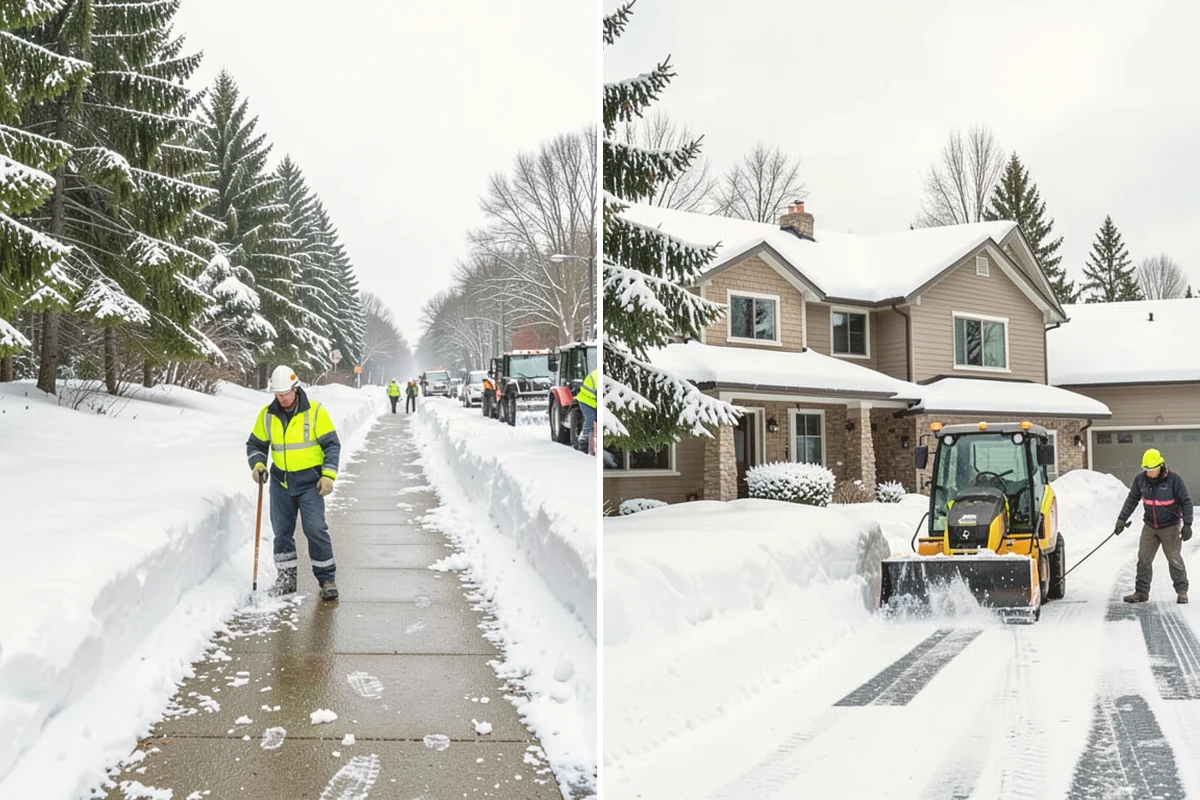Cul-de-Sac Snow Removal in Fife, Pierce County, WA - Plow the circular bulb and connecting street width