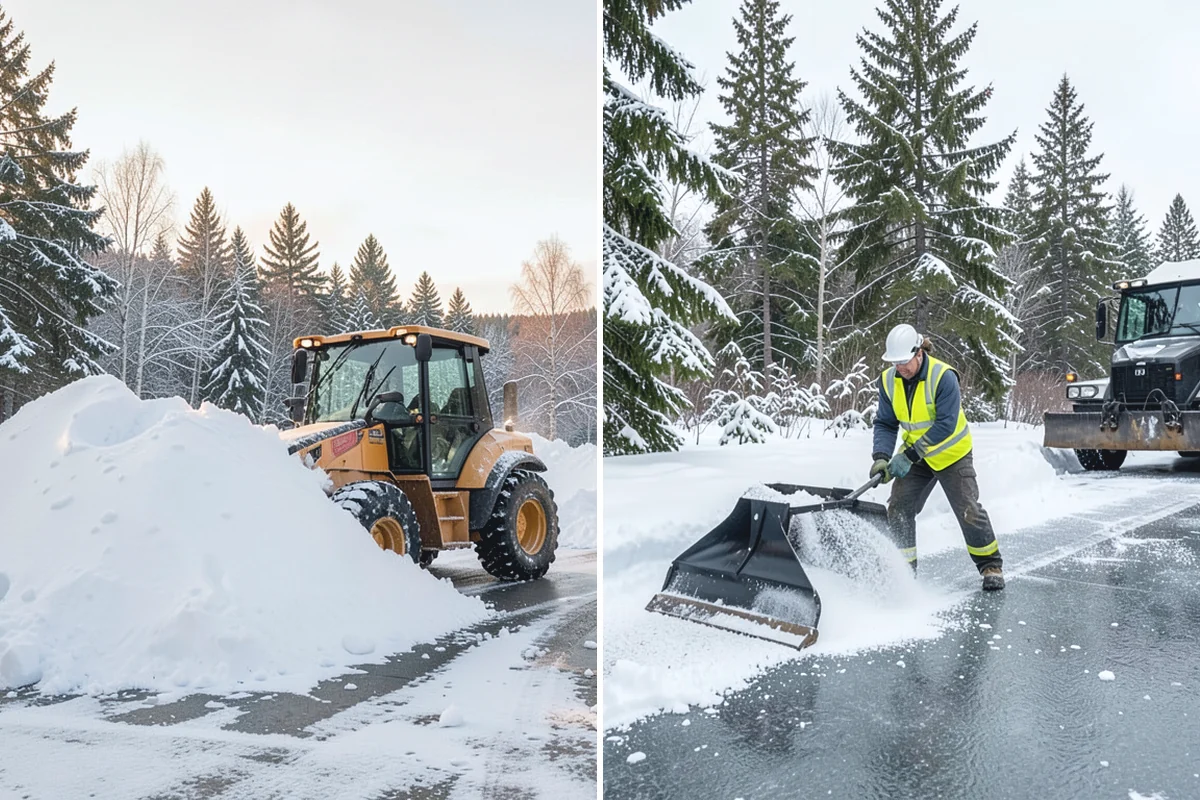 Cul-de-Sac Snow Removal in Gold Bar, Snohomish County, WA - Plow the circular bulb and connecting street width