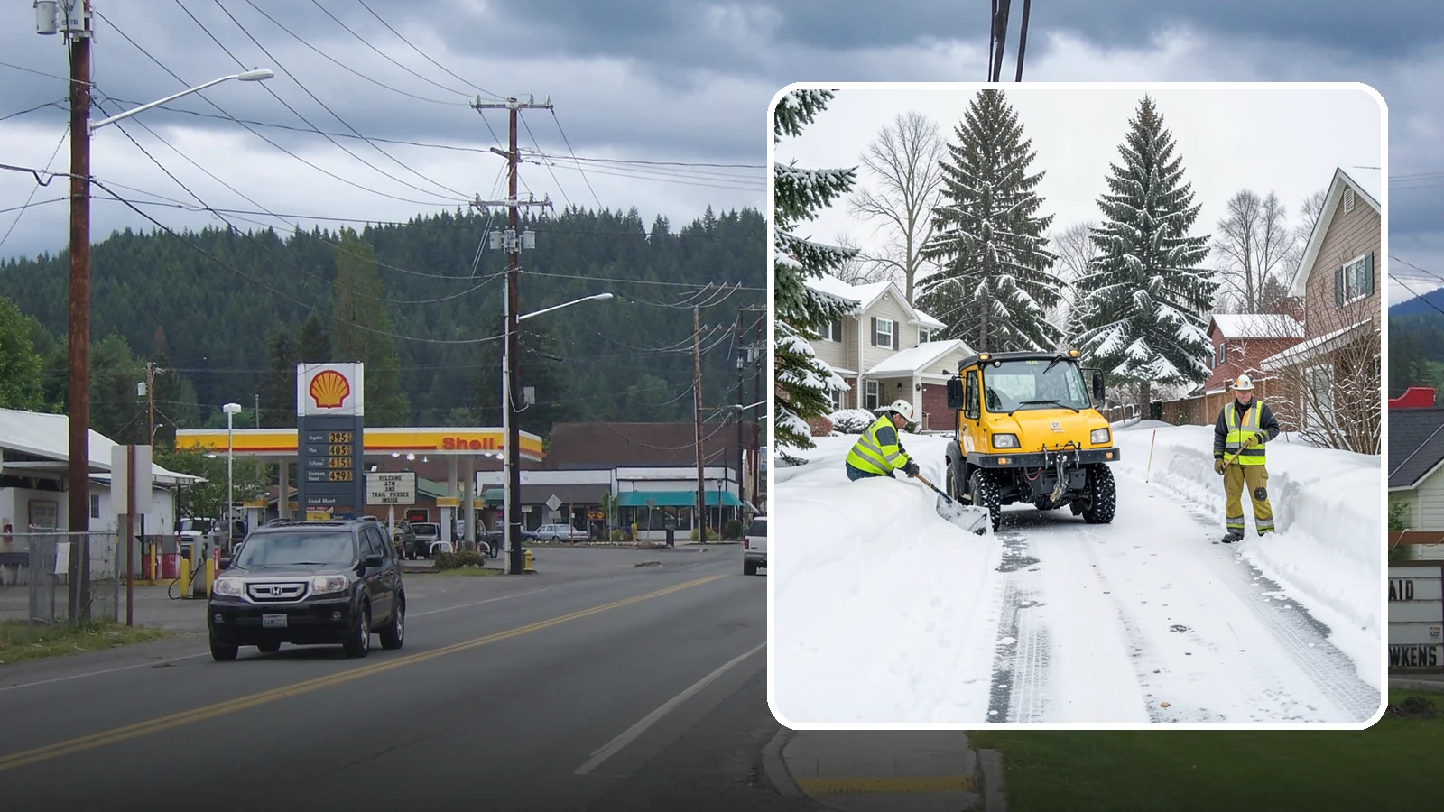 Cul-de-Sac Snow Removal in Granite Falls, Snohomish County, WA - Plowing of cul-de-sacs and turnarounds that city crews often skip, keeping neighborhood traffic moving.