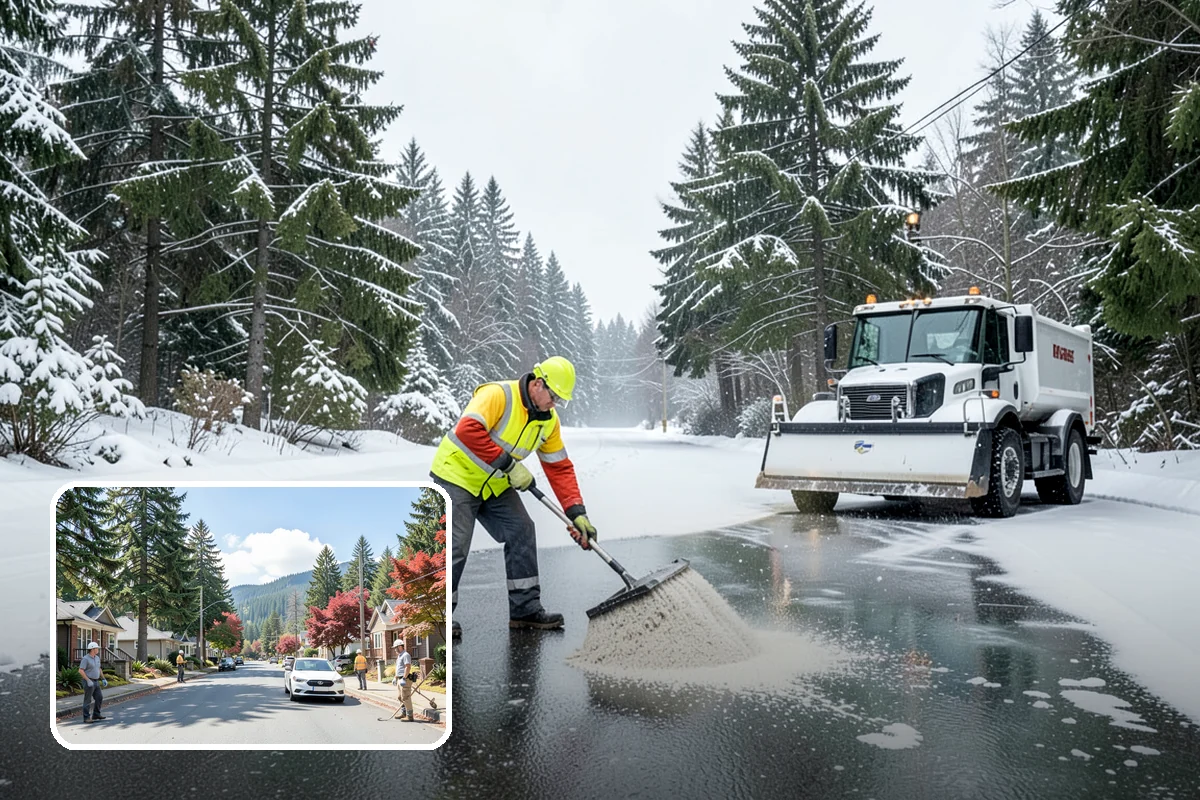 Cul-de-Sac Snow Removal in Hunts Point, King County, WA - Clears turnarounds that public plows commonly bypass