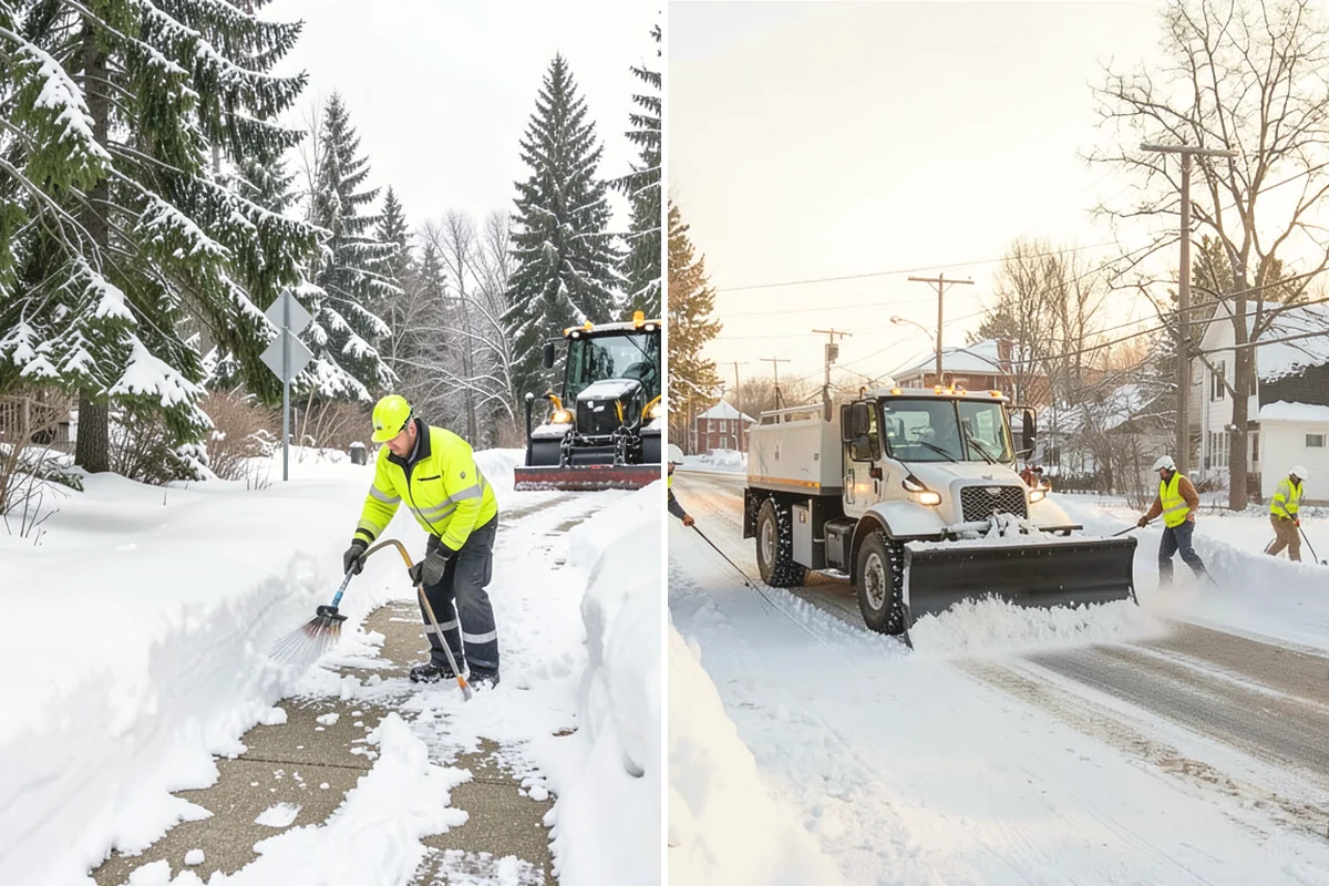 Cul-de-Sac Snow Removal in Issaquah, King County, WA - Plow the circular bulb and connecting street width