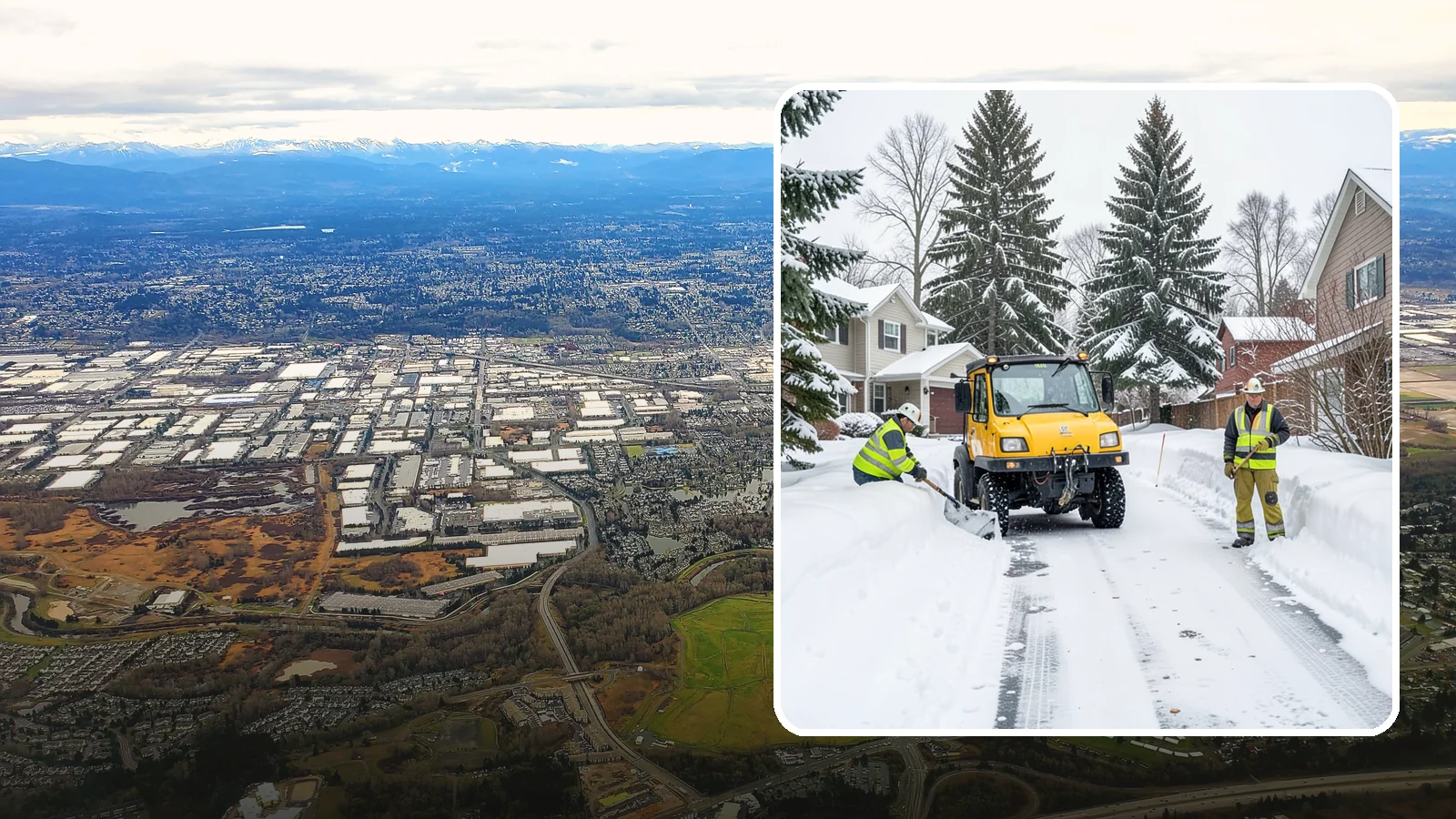 Cul-de-Sac Snow Removal in Kent, King County, WA - Plowing of cul-de-sacs and turnarounds that city crews often skip, keeping neighborhood traffic moving.