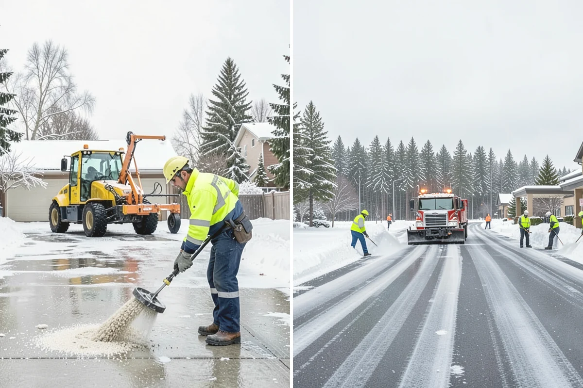 Cul-de-Sac Snow Removal in La Conner, Skagit County, WA - Plow the circular bulb and connecting street width