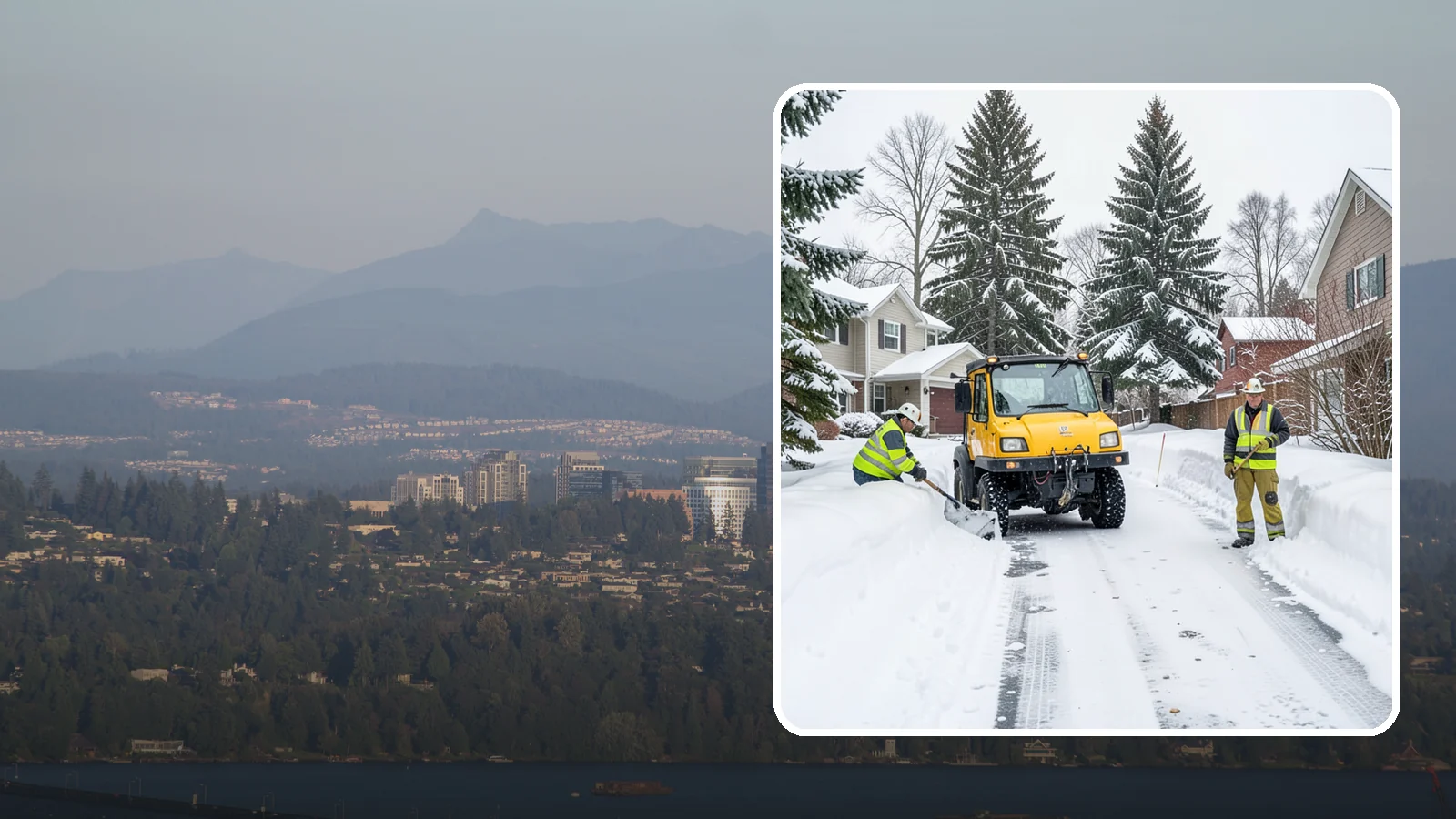 Cul-de-Sac Snow Removal in Medina, King County, WA - Plowing of cul-de-sacs and turnarounds that city crews often skip, keeping neighborhood traffic moving.