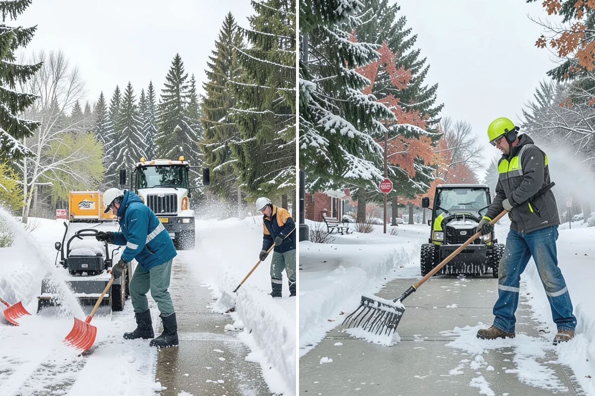 Cul-de-Sac Snow Removal in Medina, King County, WA - Plow the circular bulb and connecting street width