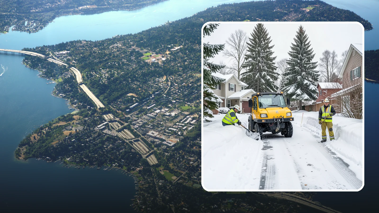 Cul-de-Sac Snow Removal in Mercer Island, King County, WA - Plowing of cul-de-sacs and turnarounds that city crews often skip, keeping neighborhood traffic moving.