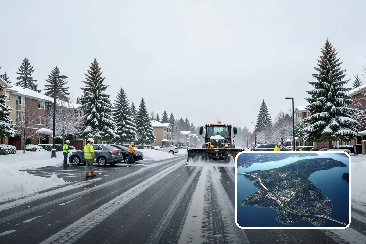 Cul-de-Sac Snow Removal in Mercer Island, King County, WA - Clears turnarounds that public plows commonly bypass