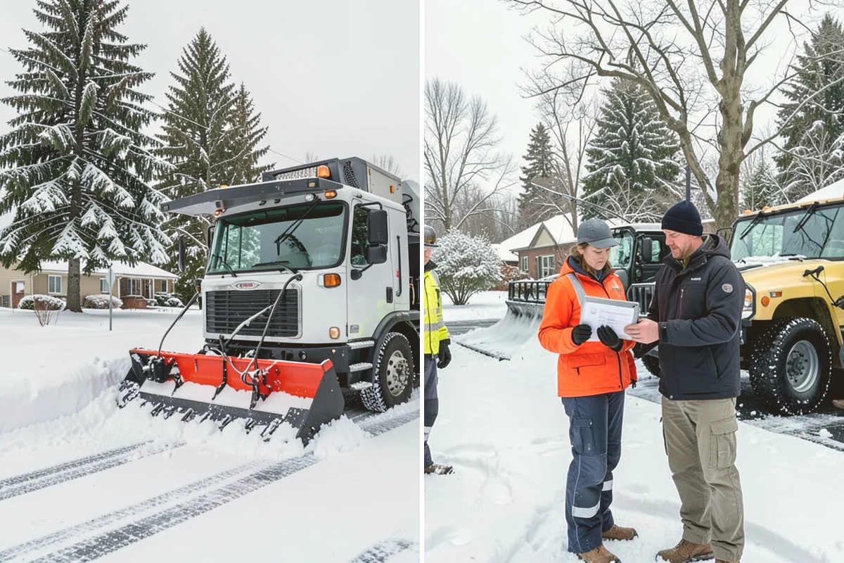 Cul-de-Sac Snow Removal in Milton, King County, WA - Plow the circular bulb and connecting street width