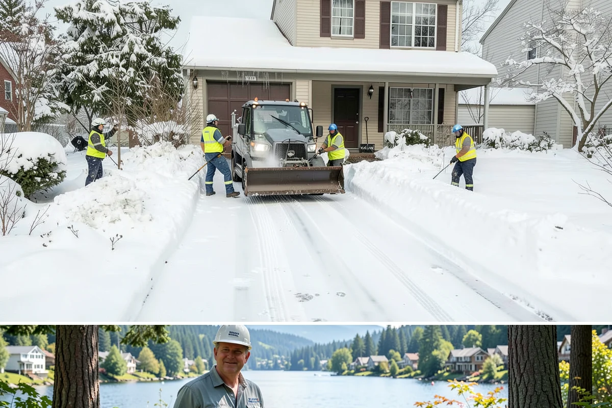 Cul-de-Sac Snow Removal in Milton, King County, WA - Arrange neighborhood or HOA cul-de-sac coverage before the arctic outflow events that hit the lowlands in midwinter.