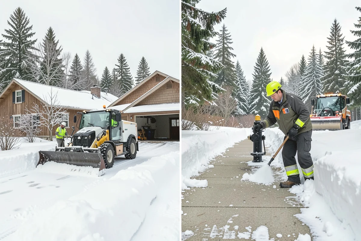 Cul-de-Sac Snow Removal in Monroe, Snohomish County, WA - Plow the circular bulb and connecting street width