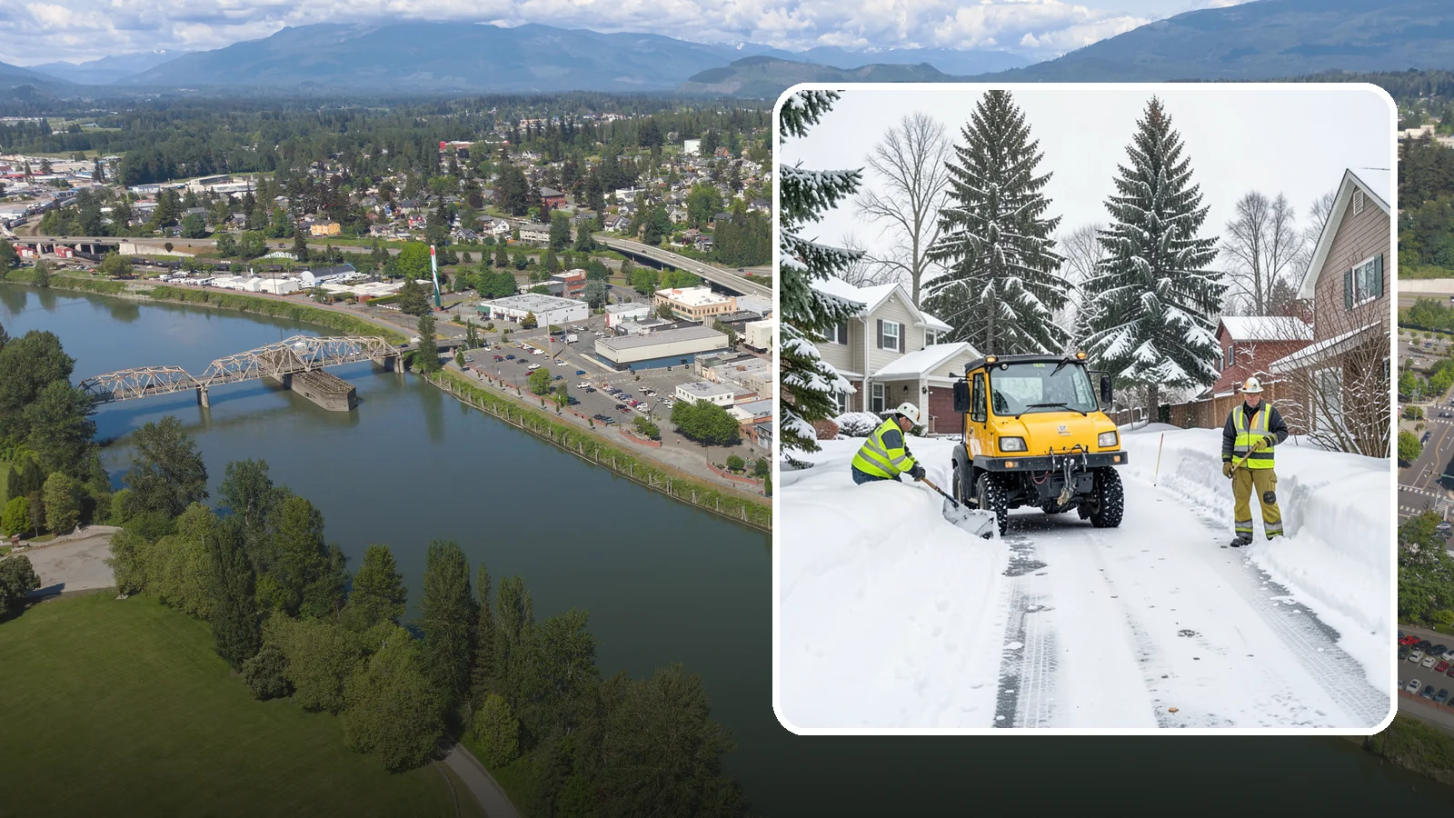 Cul-de-Sac Snow Removal in Mount Vernon, Skagit County, WA - Plowing of cul-de-sacs and turnarounds that city crews often skip, keeping neighborhood traffic moving.