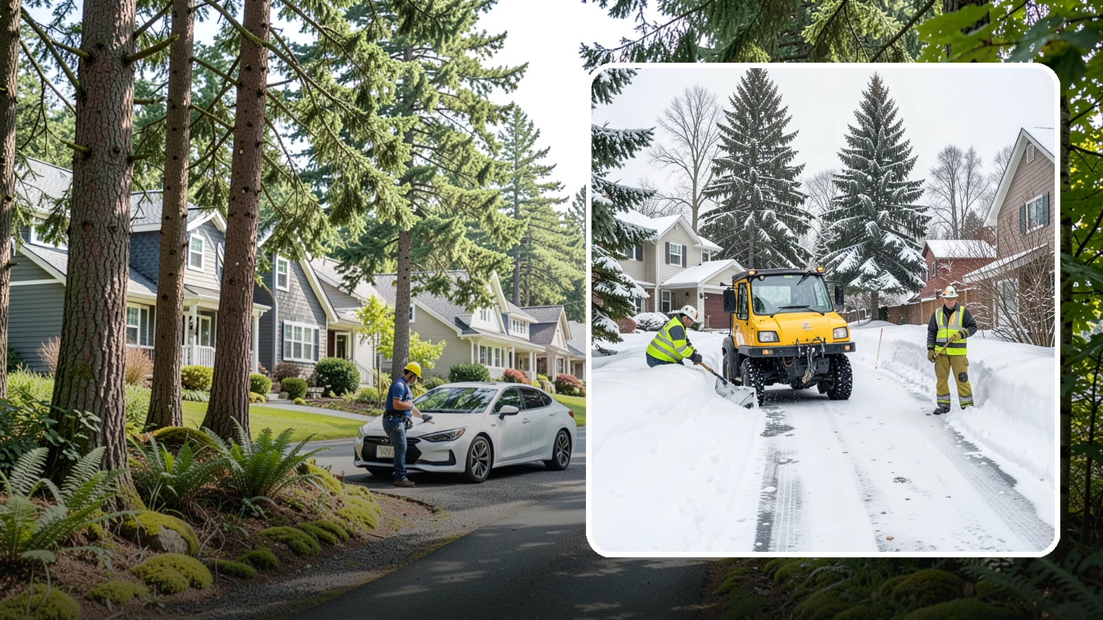 Cul-de-Sac Snow Removal in Normandy Park, King County, WA - Plowing of cul-de-sacs and turnarounds that city crews often skip, keeping neighborhood traffic moving.