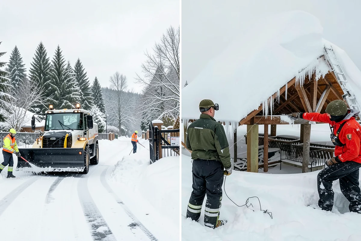 Cul-de-Sac Snow Removal in Pacific, King County, WA - Plow the circular bulb and connecting street width