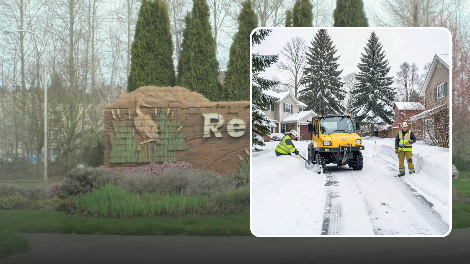Cul-de-Sac Snow Removal in Renton, King County, WA - Plowing of cul-de-sacs and turnarounds that city crews often skip, keeping neighborhood traffic moving.