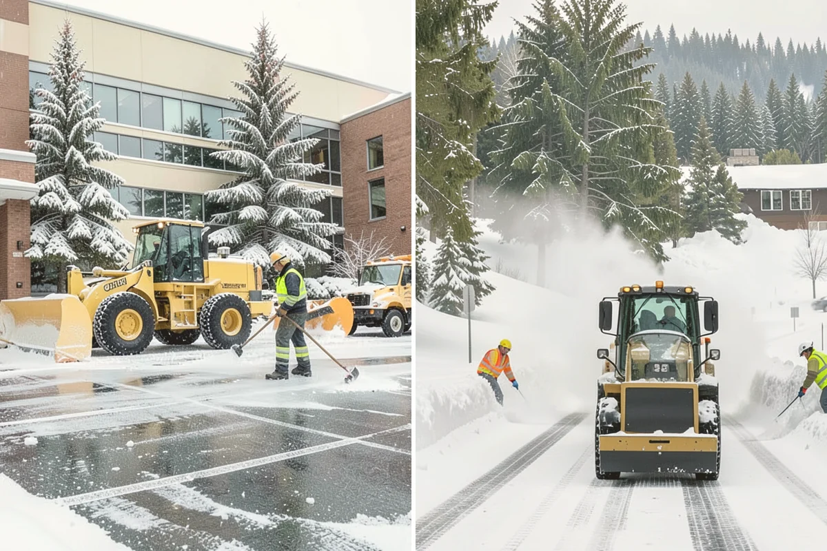 Cul-de-Sac Snow Removal in Sammamish, King County, WA - Plow the circular bulb and connecting street width
