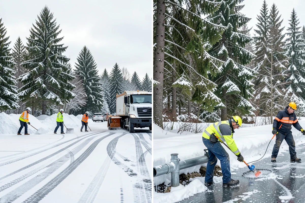 Cul-de-Sac Snow Removal in SeaTac, King County, WA - Plow the circular bulb and connecting street width