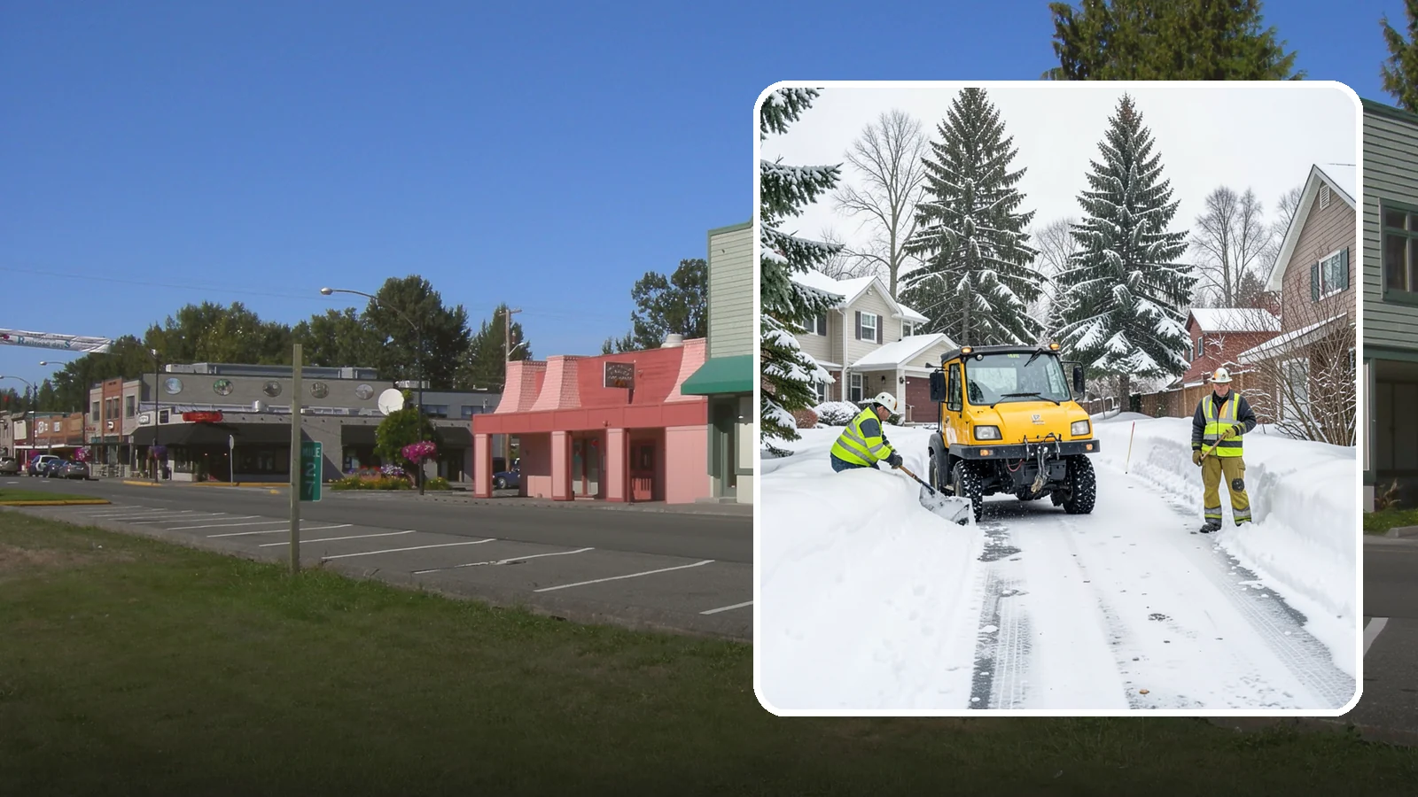 Cul-de-Sac Snow Removal in Snoqualmie, King County, WA - Plowing of cul-de-sacs and turnarounds that city crews often skip, keeping neighborhood traffic moving.