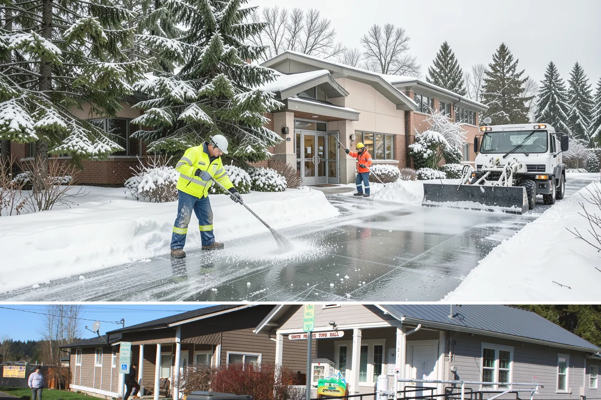 Cul-de-Sac Snow Removal in South Prairie, Pierce County, WA - Arrange neighborhood or HOA cul-de-sac coverage before the arctic outflow events that hit the lowlands in midwinter.