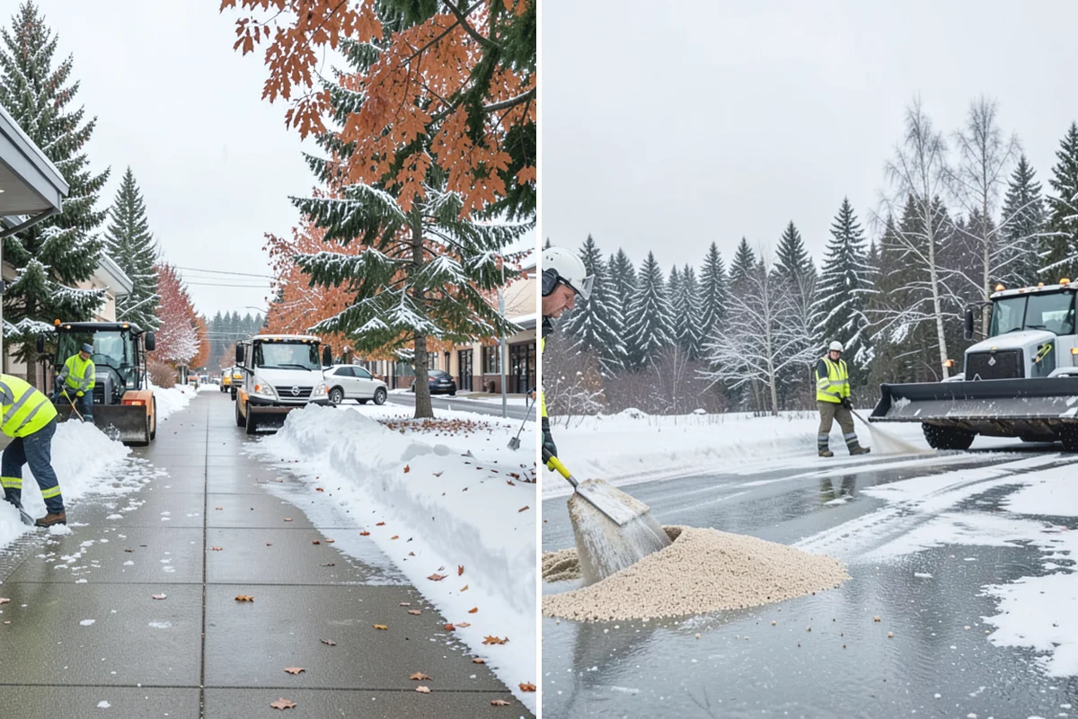Cul-de-Sac Snow Removal in Sumner, Pierce County, WA - Plow the circular bulb and connecting street width